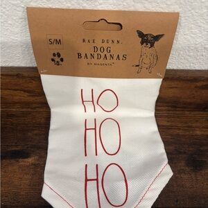 Rae Dunn White Holiday Pet Bandana with Red Stitching